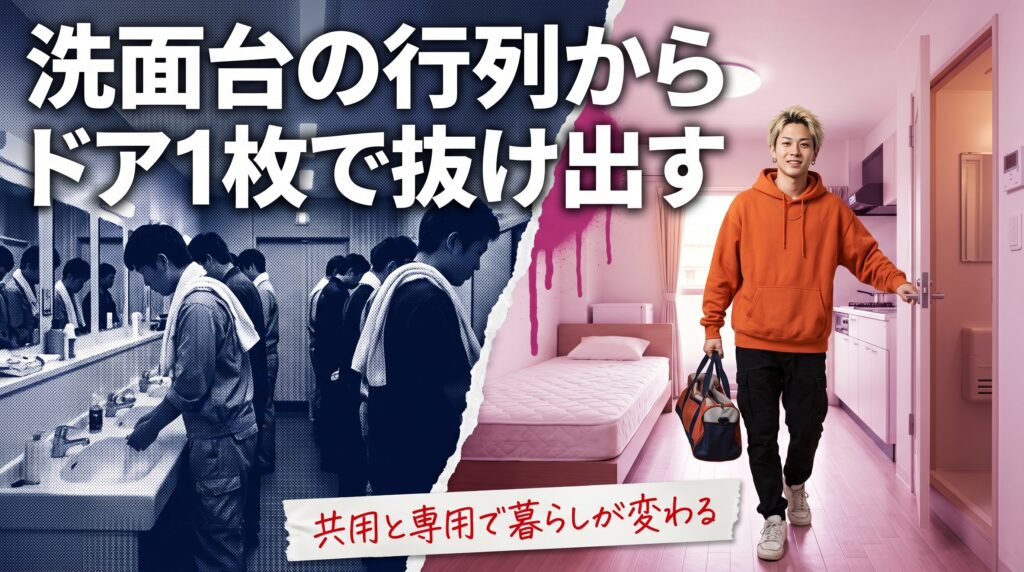 結論：住み込みはやめとけと言われる5つの理由のうち2つは個室のワンルーム寮で楽になる