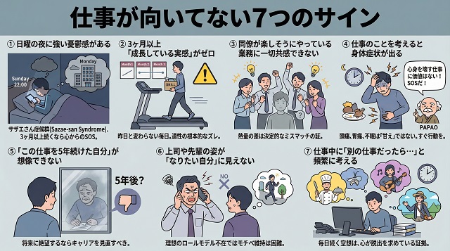 仕事が向いてない7つのサイン|3つ以上当てはまったら要注意
