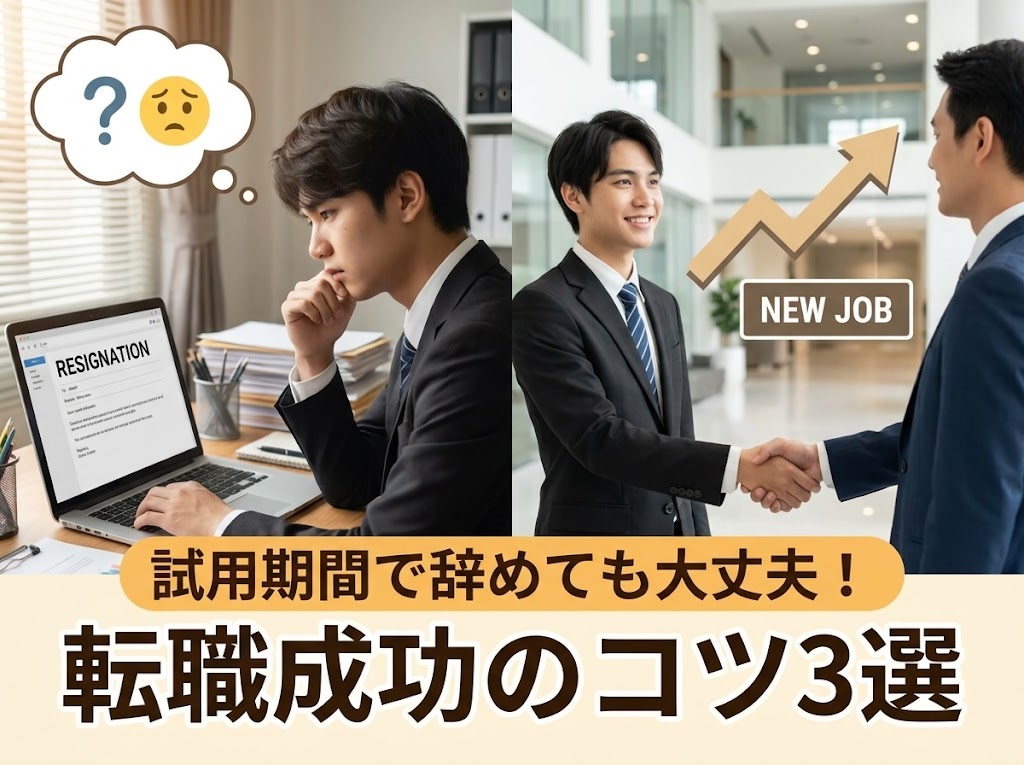試用期間で辞めた後の転職成功のコツ3選