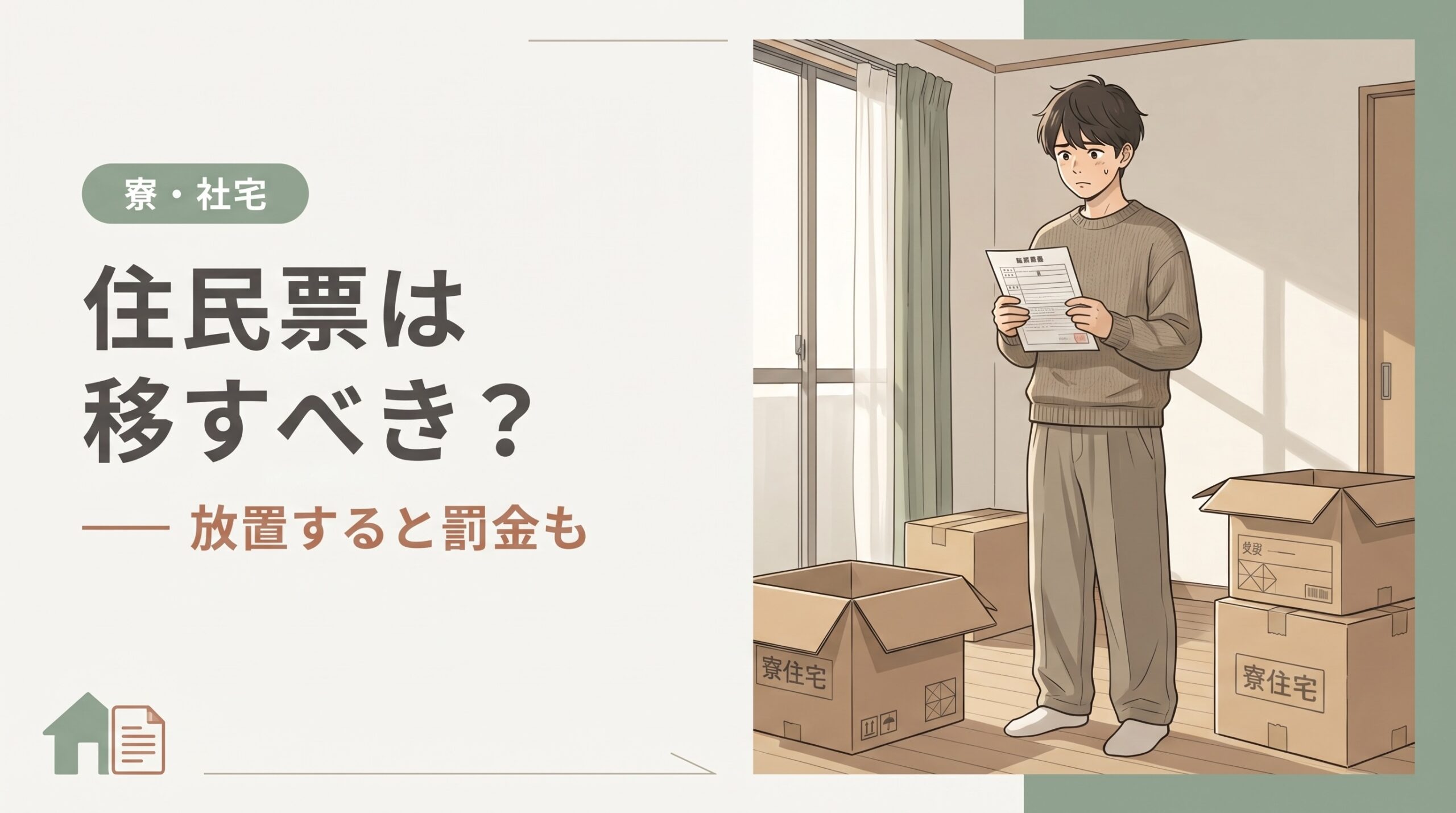 ・社宅で住民票は移すべき?実家のままでも大丈夫?移さないリスクと手続き完全ガイド