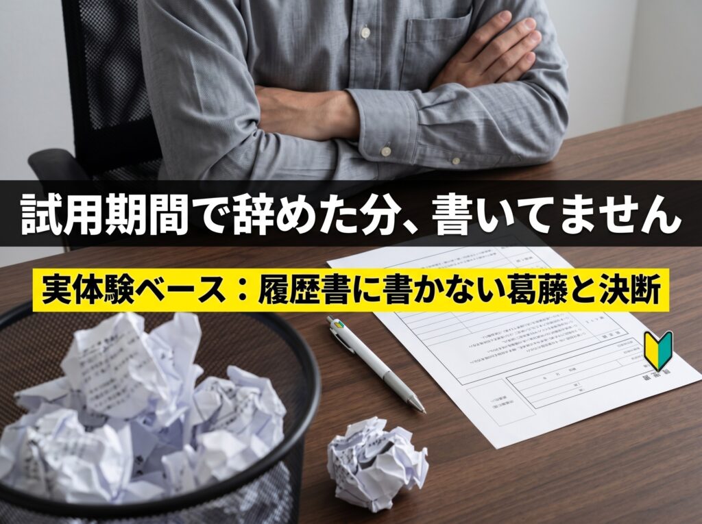 試用期間中だけど…退職したことを履歴書に書くべき？