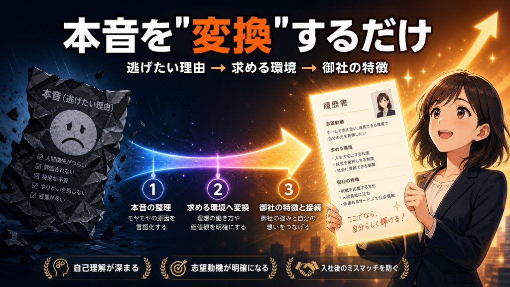 本音を"変換"するだけで志望動機は書ける【PAPAO式変換術】