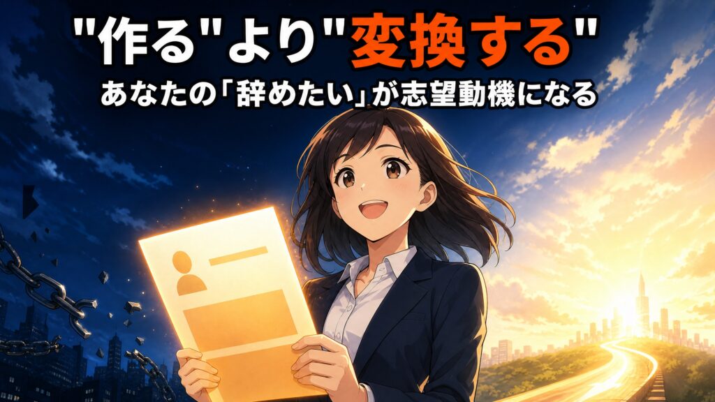 まとめ:志望動機は「作る」ものじゃなく「変換する」もの