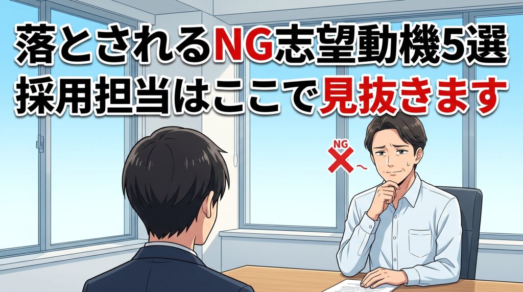 採用担当が「こいつは落とす」と思うNGな志望動機5選
