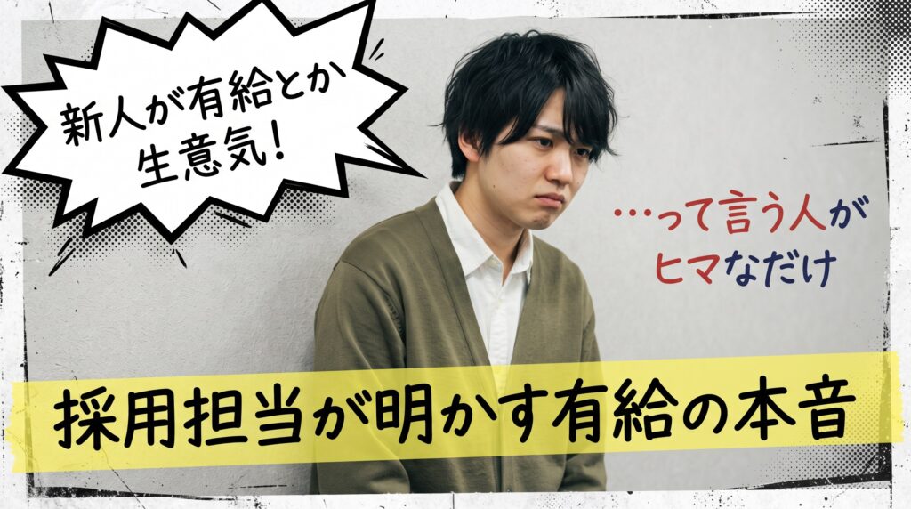 新人の有給の日数をわざわざ数えて「使いすぎ」なんて言ってくる人のほうが、正直ヒマなんです。